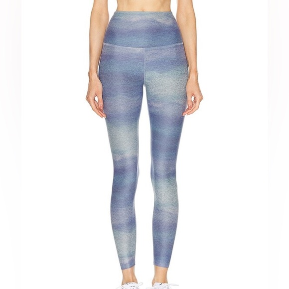 Beyond Yoga Pants - Beyond Yoga Softmark High waisted Midi Leggings in Watercolor Blue